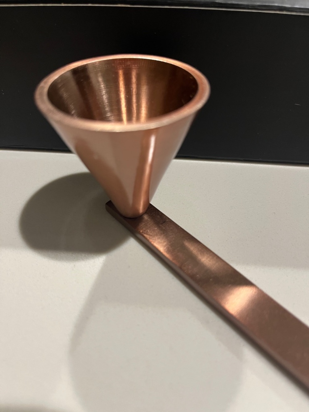 MacKenzie-Childs Rose Gold metallic, checked handle, Candle Sniffer - Picture 6 of 6